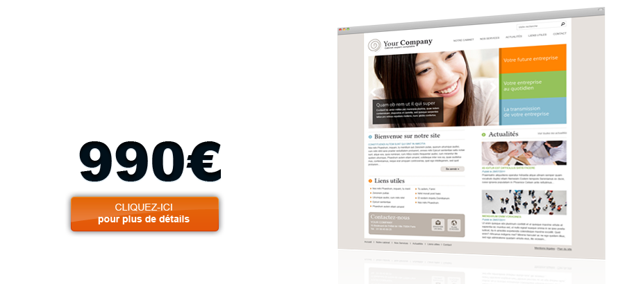Votre site internet professionnel pour 990 € HT